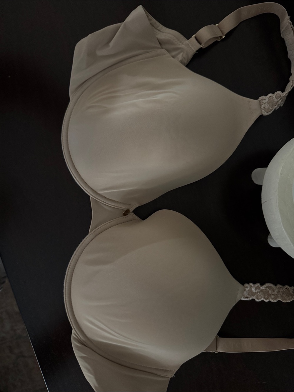 Natori Smooth Beige T-Shirt Bra with Lace Trim